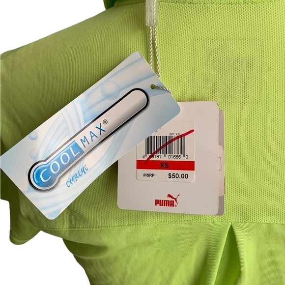 Puma Dry Cell Gold Polo Shirt Short Sleeve Neon Size XS - Picture 6 of 17